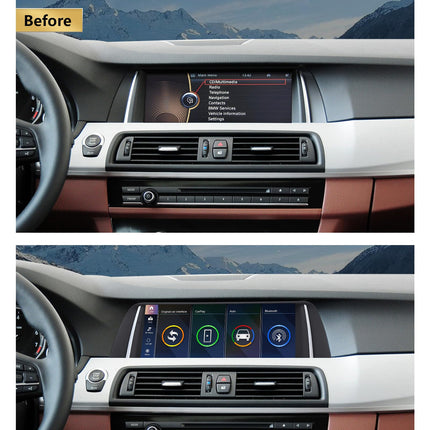 Ninetomi 10,25-tolline autoraadio, Apple CarPlay/Android Auto/Mirrorlink/GPS 2010-2012 BMW 5. seeria F10/F11 mudelitele koos CIC puutetundliku ekraaniga autoraadio, GPS-navigatsiooniga autole, integreeritud DSP-ga