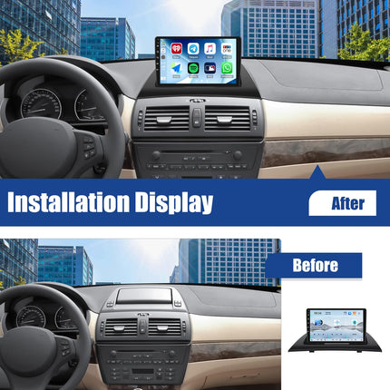 [8 tuumalist 4+64G] SIXWIN Android 13 autoraadio CarPlay/Android Auto toega BMW X3 E83 (2004-2012) mudelile, 9-tolline puutetundlik ekraan WiFi, GPS, Bluetooth, FM/RDS EQ ja tahavaatekaameraga