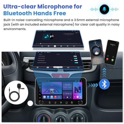 [2G+64G 10,36" ekraan] Inefala autoraadio 1 DIN Android 13 koos juhtmevaba Carplayga Android Auto, 10,36-tolline puutetundlik ekraan, autoraadio Bluetooth 1 DIN koos navigatsiooniga GPS WiFi RDS/FM SWC USB mikrofon tahavaatekaamera
