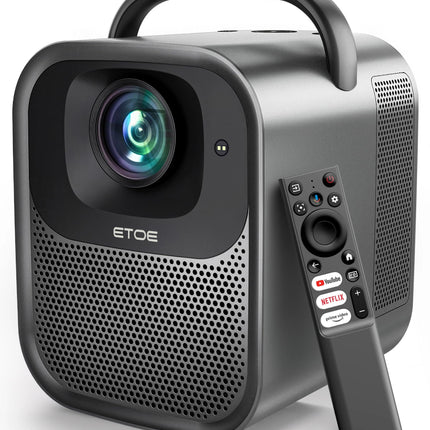 ETOE projektor 4K kodukino [Google TV litsentsiga Netflixiga], kaasaskantav välistingimustes kasutatav projektor 1000ANSI Full HD 1080P natiivne, Seal Pro nutiprojektor mobiilseadmetele, Bluetooth, Dolby Audio, autofookus, 200 tolli