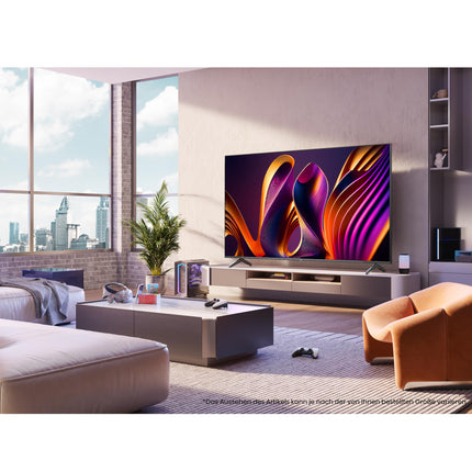 Hisense 65E7NQ Pro 164 cm (65-tolline) televiisor, 4K UHD, QLED, nutiteler, Total HDR, Dolby Vision IQ Atmos, 144 Hz (VRR), HDMI 2.1, mängurežiim PRO, kolmekordne tuuner, sisseehitatud Alexa, tumehall, [2024]