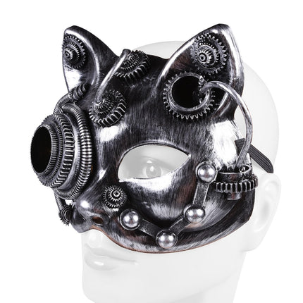 ThinkTop Vintage Steampunk Mask Cyborg Mask Metallik Halloweeni Cosplay Kostüümipeo rekvisiidid (hall)