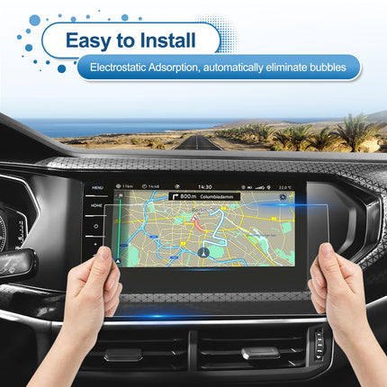 Coleya navigatsiooniekraanikaitse, mis ühildub VW T-Cross 2019 2020 2021 2022 2023 2024 mudelitega, VW T Cross karastatud klaasist ekraanikaitse, 9H kriimustuskindel GPS-ekraanikaitse (9,2 tolli)