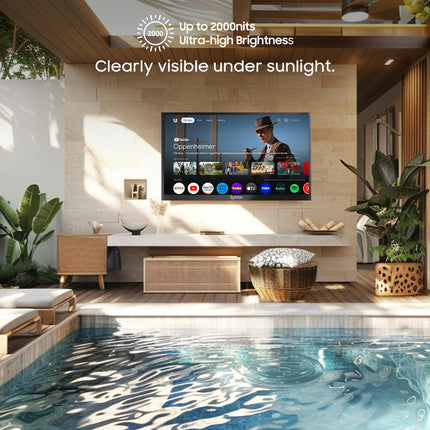 SYLVOX 65-tolline välisteler, 4K UHD QLED Google TV kvantpunktvärvidega, 2000 nitti, häälassistent, Dolby Atmos, IP55 veekindel teler aeda, terrassile, basseini ja äripindadele (Pool Pro 2.0 QLED)