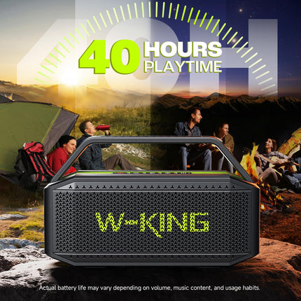 W-KING Bluetooth Speaker Music Box Large, (100W MAX) 60W IPX6 Speaker Boxes Bluetooth Box-Deep Bass, Portable Speaker Outdoor Party Soundbox Boombox, PowerBank/40H/TF Card/AUX/EQ/NFC