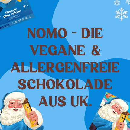 NOMO Mixed Mini Bars Advent Calendar 2024-320g - Allergen-free Christmas - Lactose-free, Gluten-free, Nut-free, Egg-free - Rainforest Alliance Certified - 100% Vegan