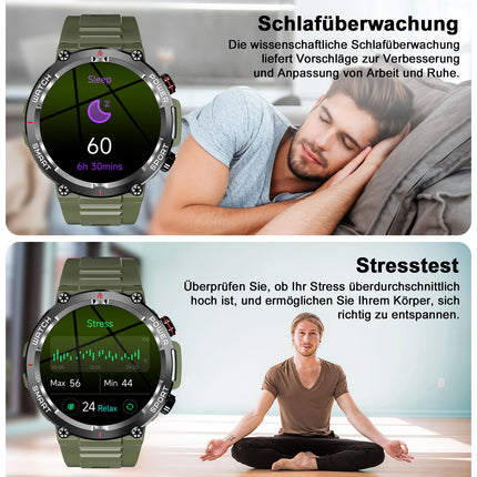 Blackview Smartwatch Men (Make/Receive Calls), 1.39'' Fitness Watch with Heart Rate SpO2 Pedometer Sleep Monitor, 100 Sports Modes, IP68 Waterproof Activity Tracker, Sports Watch for iOS Android