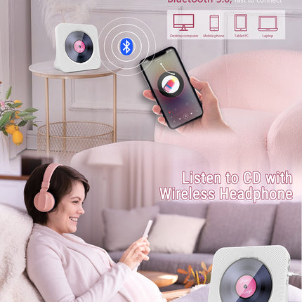 Greadio kaasaskantav CD-mängija Bluetooth 5.0-ga, CD-muusikamängija puldiga, HiFi heli kõlar, tolmukate, LED-ekraan, FM-raadio, toetab AUX/USB-d, kõrvaklapipesa kingituseks, koduseks kasutamiseks