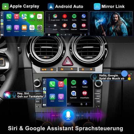 Lehwey Bluetooth-autoraadio ekraaniga Opel Corsa D, Astra J&amp;H, Insignia, Vivaro, Zafira B mudelitele, millel on navigatsioon, WLAN, FM, Carplay, Android Auto, roolil juhtimine, 2Din Android 14 Dab autoraadio 7-tolline hall
