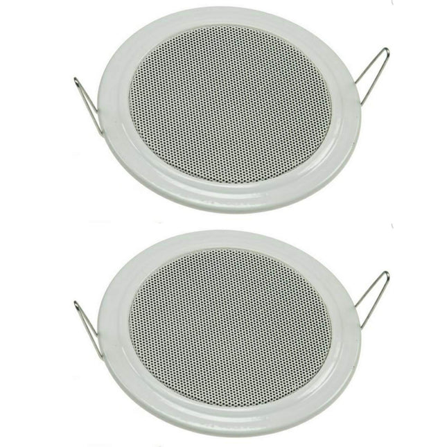 2 sisseehitatud kõlarit lakke, valged Ø135mm / 60 W, metallist kaitsevõre, kinnitusklambrid, lihtne paigaldus sise-, magamistuppa, vannituppa, laekõlarid kodukinosse, sisseehitatud kõlarid seinale
