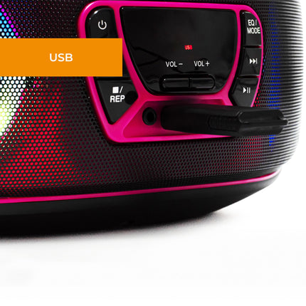 Denver Electronics TCL-212BT CD Radio FM AUX, CD, USB, Bluetooth Mood Light Pink, 111141300011