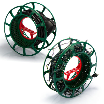 com-four® Cable reel - Empty plastic cable reel - Rope reel as organizer for cables, fairy lights, ribbons, and wires (01 piece - reel)