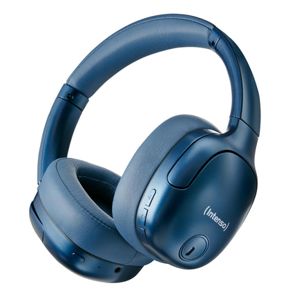 Intenso O400HA kõrvaklapid - hübriidne aktiivne mürasummutus, kuni 75 tundi aku tööiga ja Bluetooth 5.3, muusikarežiimi, läbipaistvusrežiimi ja kiire laadimisajaga, sinised