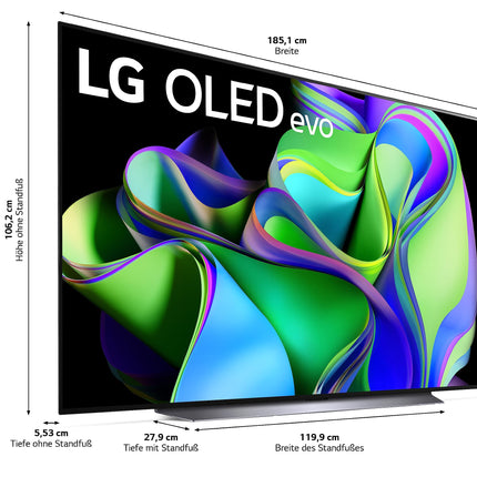 LG OLED83C37LA TV 210 cm (83 inches) OLED evo TV (Smart TV, Brightness Booster, 120 Hz) [Model Year 2023]