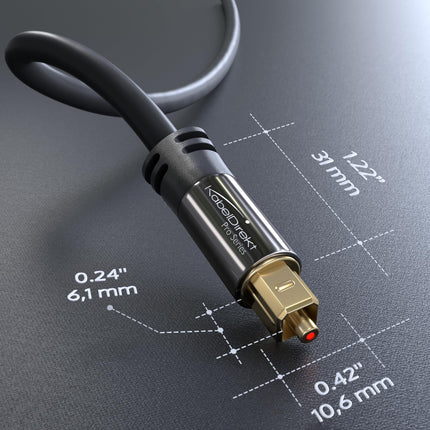KabelDirekt – TOSLINK-kaabel, optiline audiokaabel – 3 m – kiudoptiline kaabel heliribale (TOSLINK-TOSLINK, digitaalne S/PDIF-kaabel, stereosüsteem/võimendi, kodukino, Xbox One/PS4)