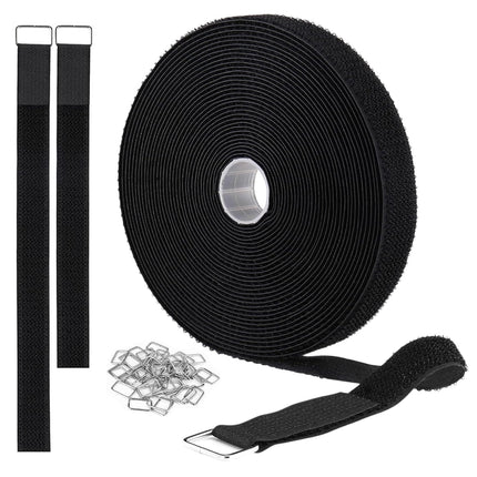 Reusable cable ties, 10 m x 2 cm, hook and loop straps with 50 buckles, adjustable cable ties, fastening cable ties for cable management, cable organizer