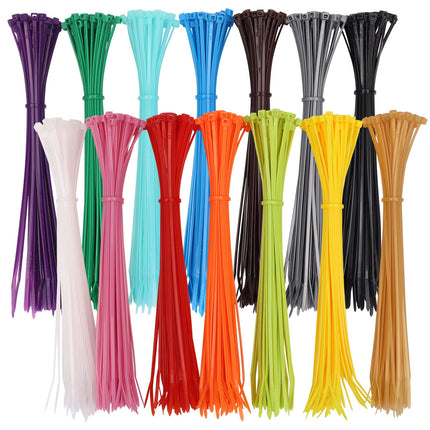 700 Pieces Colored Cable Ties, 2.5 mm x 200 mm Zipper Ties, 8" Long Nylon Zipper Ties, Self-Locking Cable Ties, Heavy-Duty Tie Straps for Home, Office, Garden (8 in)