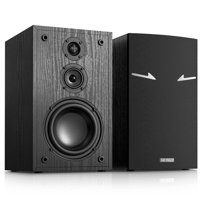 GEYGUY passiivsed riiulikõlarite paar, 160 W RMS, 3-ribalised kodused stereokõlarid, 5.25" bassikõlar, 2.0 lähivälja stuudio esmaklassiline heli, madalsagedus 48Hz, käsitööna valminud puidust disain