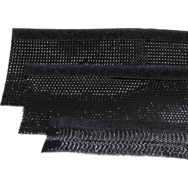 ISOLATECH braided sleeving with Velcro fastener black sold by the meter Ø 32mm 1 meter cable sleeving cable organizer for cable management desk PC