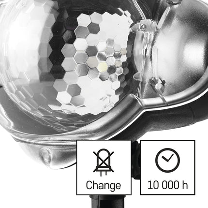 EMOS Snowfall LED Projector, white, flying snow, effective wall lighting, facade, wall and masonry projection, IP44, Christmas lighting for indoor and outdoor use, 3m cable, black, DCPC03