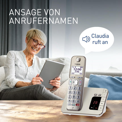 Panasonic KX-TGE262GN juhtmeta telefon automaatvastajaga (blokeerib kuni 1000 telefoninumbrit, selge ja kontrastne kirjasuurus, eriti vali telefonitoru, täisdupleks-käed-vabad režiim)