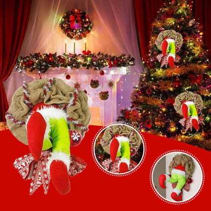 Christmas decoration Santa Claus, Christmas wreath decorations, Christmas wreath Grinch wreath, Christmas thief wreath, Christmas tree decorations, garlands home accessories decoration
