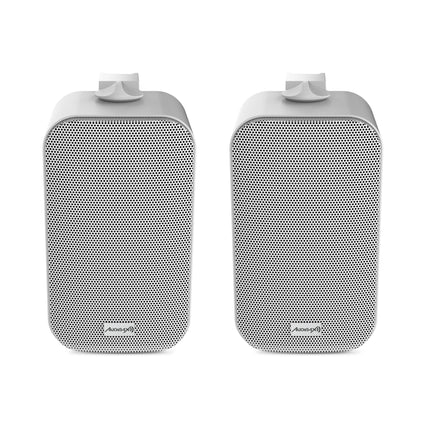 Audibax Delta 52 BT valge Bluetooth-kõlar, suure jõudlusega aktiivne seinakõlar, Bluetooth-ühilduv, kõrgsagedusvahemik (80 Hz–20 kHz), ruumiline heli