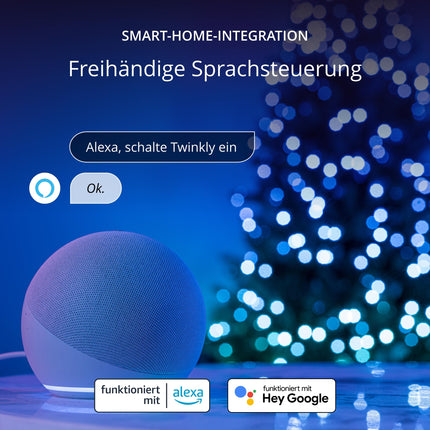 Twinkly Strings USB-C Pearls 100 LED-i, pärlikujulised LED-haldjatuled, RGB LED-tuled, mitmevärvilised, valentinipäeva tuled, ühildub Alexa ja Google Home'iga, USB-C, läbipaistev kaabel, 6 m