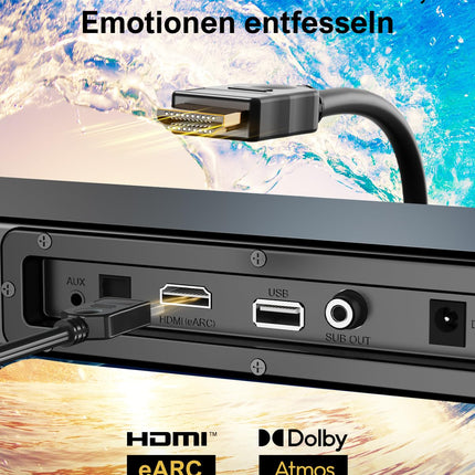 ULTIMEA Dolby Atmose ja BassMX-iga teleritele mõeldud heliriba, 3D ruumilise heli süsteem teleri kõlaritele ja kodukinole, subwooferiga heliriba, 5.3 Bluetooth-arvuti heliribad, tippvõimsus 190 W, Nova S50