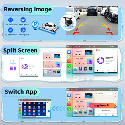 [8 Cores 4G+64G] Hikity Car Radio Android 13 for Ford Focus Mk2 Mk3 Exi MT 2 3 2004-2011 9 Inch Touch Display Car Radio with 1280*720 Pixel 32EQ FM RDS Wireless Carplay Android Auto Navi Rear View Camera