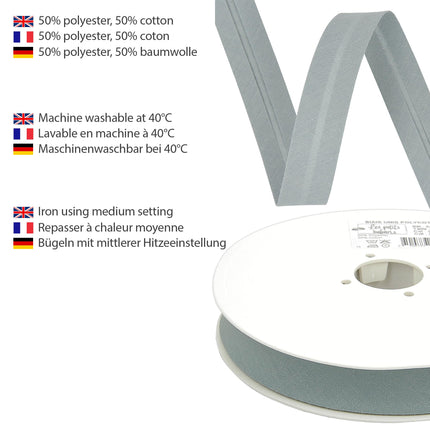 Les Petits Rubans'i kaldservapaber – 20 mm lai, volditud 10 mm, 25 m rullis, 50% puuvill, 50% polüester, õmblemiseks, bänneritele, polsterdusele, mööblile, ääristele, rõivastele, tekkidele