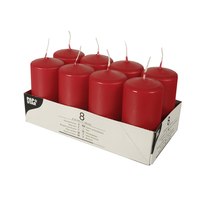PAPSTAR küünlad, parafiin, punane, Ø 50 mm · 100 mm