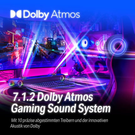 OXS Thunder Pro+ mängurikõlar juhtmevaba kaelakõlariga, 7.1.2 Dolby Atmos ruumilise heli süsteem, integreeritud bassikõlar, rakenduste kohandamine, RGB-efektid, 3 professionaalset mängurirežiimi