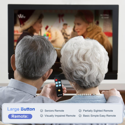 Universal seniors remote control TV with large buttons for elderly people with backlite, Universal TV remote control - Universal - Simple