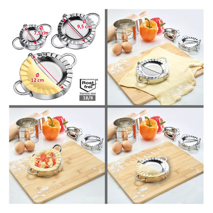 Westmark Ravioli Maker, Diameter: 12 cm, With practical handles, Stainless steel, Maria, Silver, 61372270