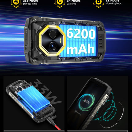 Ulefone Armor Mini 20T Pro 5G Outdoor Smartphone Unlocked, 4.7'' Thermal Imaging Camera Android 14 16GB+256GB 50MP+32MP 6200mAh 33W IP68/IP69K Outdoor Smartphone Unlocked 5G Dual SIM/NFC/GPS