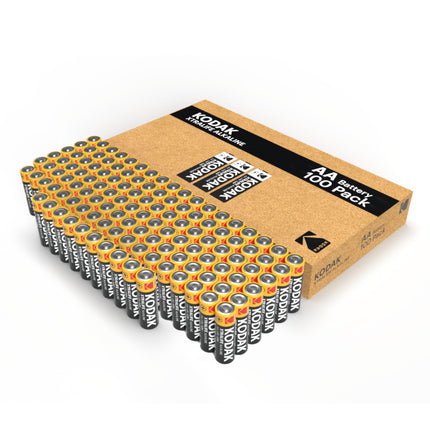 Kodak | AA-patareid | Topelt-A-patareid | 100 tk pakk | Ühekordsed patareid | Leelispatarei | 1,5 V