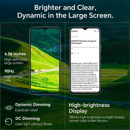 HONOR X6b 4G nutitelefon 4GB 128GB, 6.56' 90Hz TFTLCD, 5200mAh aku, 50MP tagakaamera, Android 14, kahe SIM-kaardiga, NFC, roheline (ilma laadijata)