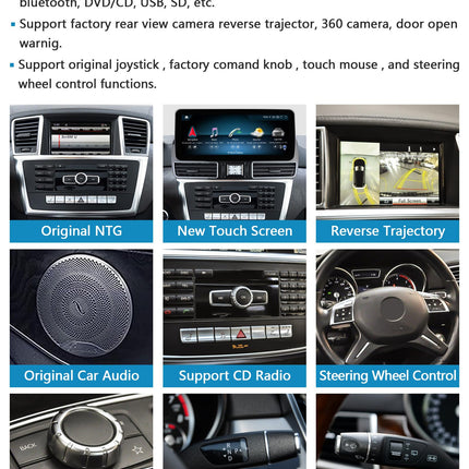 Ninetomi Android 13 autoraadio 12,3-tolline puutetundlik ekraan koos juhtmevaba Carplay ja Android Autoga 2012-2015 Mercedes Benz ML GL W166 X166 jaoks koos NTG4.5/4.7 süsteemiga, Mirrorlinki toega, kaamera, 8G+256G