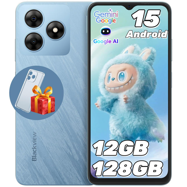 Blackview Wave 8 Android 14 nutitelefon, 12 GB + 128 GB / 2 TB TF-kaart, 90 Hz 6,56", 5000 mAh, odav nutitelefon ilma lepinguta, kaheksatuumaline, 13 MP + 8 MP, kahekordne SIM-kaart/sõrmejäljelugeja/GPS/OTG/mobiiltelefoni ümbris/karastatud klaas