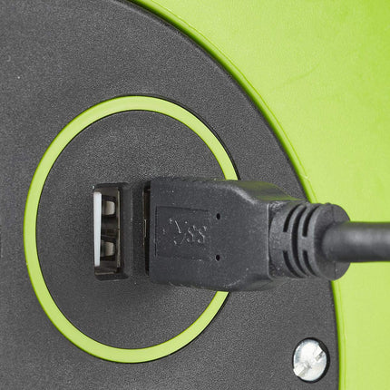 NEDISi kaablirull - maanduskontakt - 10,0 m - 3000 W - 16 A - maandustüüp: külgmised kontaktid - 230 V AC 50/60 Hz - pistikupesa nurk: 90 ° - H05VV-F 3G1.5mm² - otsik: jah - roheline/must