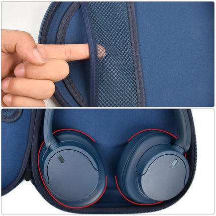 PAIYULE ümbris Sony WH-CH720N WH-CH520 WH-1000XM4 juhtmevabadele Bluetooth-kõrvaklappidele mürasummutusega, kõrvapealsed peakomplektid, kandekott, korraldaja, reisikoti tasku USB-kaabli jaoks (ainult karp) (sinine)