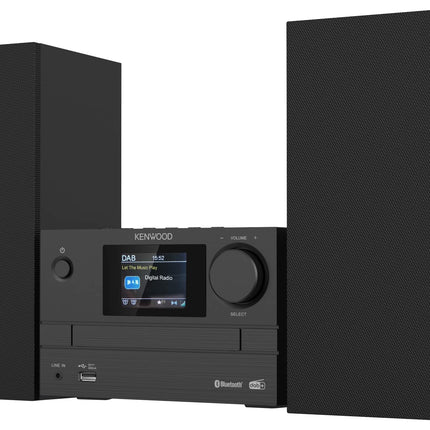 Kenwood M-525DAB - Mikro HiFi-süsteem CD, USB, DAB+ ja Bluetoothi ​​heli voogedastusega, 6,1 cm TFT värviline ekraan, kaugjuhtimispult