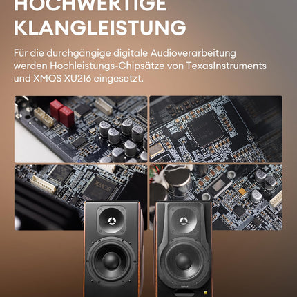 Edifier S3000MKII aktiivne Bluetooth-riiulikõlarisüsteem 2.0, 256 W RMS, planaarne magnetiline kõrgsageduskõlar / 6,5-tolline kesksageduskõlar, kõrglahutusega HiFi-heli DSP-ga, Connect rakendus