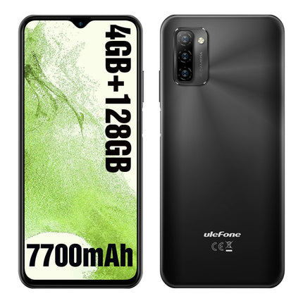 Ulefone Note 12 mobiiltelefon (2023) 7700mAh suur aku 128GB ROM/SD-128GB 6,82-tolline HD+ Android 11 nutitelefon ilma lepinguta, 13MP põhikaamera 3 kaardipesa 4G kahe SIM-kaardiga mobiiltelefon OTG - (must)