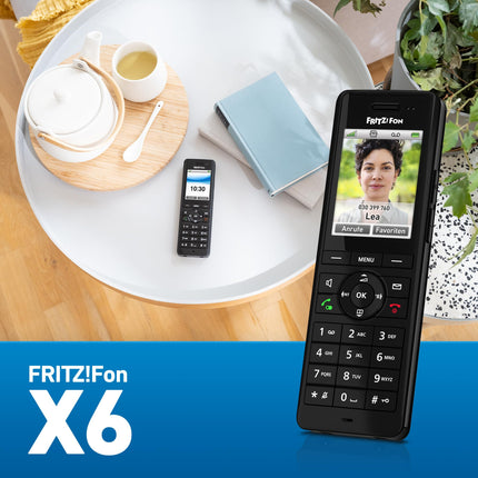FRITZ!Fon X6 must DECT mugavustelefon (kvaliteetne värviekraan, HD-telefonisüsteem, täisdupleks-käed-vabad kõned, FRITZ!Boxi funktsioonide juhtimine), must, saksakeelne versioon