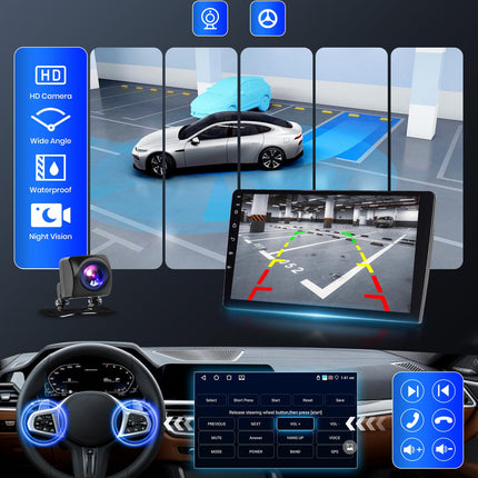 4G+64G Wireless Carplay Android 13 Car Radio 2 Din with Wireless Android Auto GPS Navigation WiFi 10.1 Inch Touchscreen Car Radio with Mirror Link Bluetooth FM/RDS Radio 32 EQ Steering Wheel Control Rear View Camera