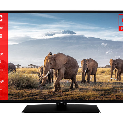JVC LT-43VF5156 43-tolline televiisor/nutiteler (Full HD, HDR, kolmekordne tuuner, Bluetooth) – sisaldab 6 kuud HD+ [2023], must