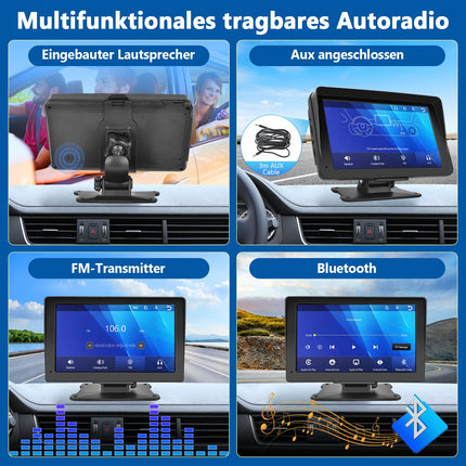 Podofo 7 inch Wireless Apple Carplay Android Auto Portable Car Radio Touchscreen Car Stereo Radio with Bluetooth, FM Transmission, Apple Airplay, Mirror Link