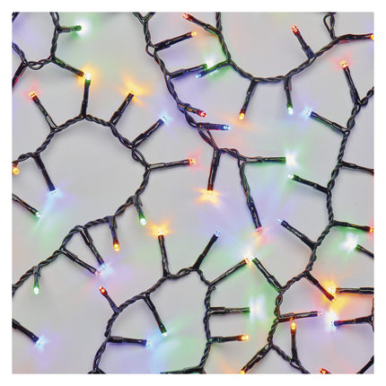 EMOS LED light chain multicolor for indoor and outdoor use, 12m long cluster Christmas light chain IP44 with 600 colorful LEDs + 5m cable and power supply, 6h timer function, for party, Christmas, decoration